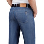 Homme Pantalon En Jeans Léger Stretch Coupe Droite Taille Haute Jean 5 Poches Business Tissu Confortable