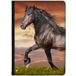 Azzumo Elegant Black Horse in Sunset Faux Leather Case Cover/Folio for the Apple iPad 10.2 (2020) 8th Generation