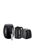 Russell Hobbs Textures Kettle, 2 Slice Toaster and 3.5L Digital Air Fryer Bundle