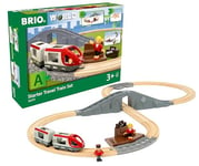 BRIO World Starter Set Travel Toy Train Set for Kids Age 3 Years Up - Wooden Toddler Toys & Games