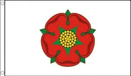 5ft x 3ft (150 x 90 cm) Old Lancashire Red Rose White 100% Polyester Material Flag Banner Ideal For Pub Club School Festival Business Party Decoration