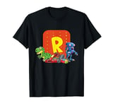 Letter R Alphabet First Name Consonant Robot Dino Gift T-Shirt