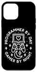 Coque pour iPhone 12 mini Programmateur par jour Gamer by Night Console de jeu Codage Geek
