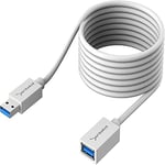 SABRENT Rallonge USB 3.2, câble d'extension USB mâle A vers femelle A (3M) super vitesse 5Gbps pour PS5, PS4, pc gamer, clé USB, clavier, scanner, hub USB, disque dur externe, et plus (CB-301W)