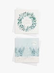 John Lewis Polar Planet Icy Wreath & Tree Large Charity Christmas Cards, Box of 8