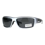 Polarized Antiglare Rectangular Warp Around Mens Sport Sunglasses