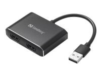 Sandberg - Video adapter - USB hann til HDMI hunn - 1080p-støtte - for Mac OS Windows 11 Microsoft Windows 10