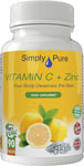 Simply Pure Vegan Vitamin C & Zinc X 90 Tablets, Gluten Free and GM Free