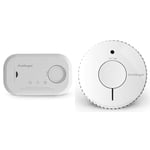 FireAngel FA6813-EUX10 FA6813 Carbon Monoxide Detector & Alarm with Replaceable Batteries & Optical Smoke Alarm with 10 Year Sealed For Life Battery, FA6620-R