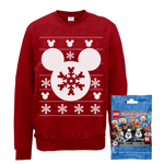 Disney Christmas Sweatshirt & Lego Minifigure Bundle - Unisex - L