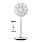 Duux Whisper Flex Smart Standing Fan, with Remote Control, Alexa & Smart App, 26 Cooling Speeds, 2 in 1 Height Adjustable, Multi-direction Oscilating, Powerful and Quiet Fan, Night Mode, Timer, White