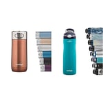 Contigo Luxe Autoseal Travel Mug, Stainless Steel Thermal Mug, Vacuum Flask, Leakproof Tumbler, White Zinfandel, 360 ml & Autospout Chill Couture Drinking Bottle, Bike, Hiking, 590 ml, Scuba