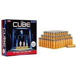 IDEAL | The Cube: The family challenge game, can you beat the Cube? & Amazon Basics AA 1.5 Volt Performance Alkaline Batteries - Pack of 100 (Appearance may vary)
