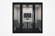 Beltton Mötespodd Pod Four H225 x B216 D133 cm Inbyggd 32" ViewFinity S6 QHD-skärm med förinstallerade kablar och extra medieport. VESA-montering. Midnight Black