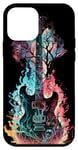 Coque pour iPhone 12 mini Guitare électrique Band Rock Design : résonance de la forêt de feu