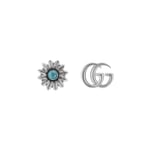 Gucci GG Marmont Sterling Silver Double G Flower Stud Earrings