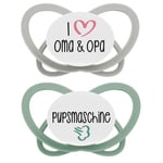 nip ® Soother My Butterfly Green Special Edition, storlek 1 (0-6 månader), mormor & morfar / pruttmaskin