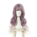 Girls Purple Long Curly Wave Wigs Anime Harajuku Lolita Cosplay