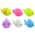 Omeny Baby Bath Miniature Rubber Fish Squeaky Toys Corlorful