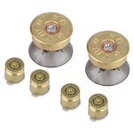 6Pcs Gold Metal Bullet Buttons & Thumbstick Mod Kit For PS4 Controller XD