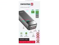 Swissten, Powerbank, Power Line Ii, Li-Pol, 5/9/12V, För Laddning Av Telefoner Och Andra Enheter, 22013948, 30000Mah, Svart