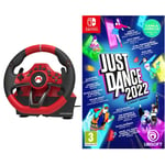 HORI Mario kart Racing Wheel Pro Deluxe for Nintendo Switch (Nintendo Switch) & Just Dance 2022 (Nintendo Switch)