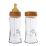 Hevea Baby Glasflaske Wide Neck 250 ml - 2 pakk