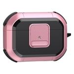 Apple AirPods Pro - Hybrid beskyttelsesetui med Karabinkrog - Pink