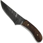 Haller 81545 Couteau de chasse et d'extérieur avec fourreau en cuir Noir