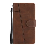 Case till Samsung Galaxy S21 Ultra 5g cover Case Flip Magnetisk stängning Kickstand Brown