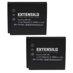 EXTENSILO 2x Batteries compatible avec Pentax Q10, Q-S1, Q, Q7 appareil photo, reflex numérique (750mAh, 3,7V, Li-ion)