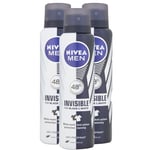 Nivea  Men Invisible Black-White Power 48H Anti-Perspirant Deodorant 3 x 150ml