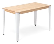 Box Furniture - Table bureau Lunds 110x70x75cm Blanc-Naturel.