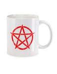 Red Pentagram Sign Coffee Mug Cup Aleister Crowley Pentagramm Satanic Circle 666