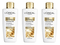 3 x Loreal Age Perfect Smoothing & Anti Fatigue Vitamin C Cleansing Milk 200ml