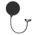 MAONO AU-B00 Pop Filter, Black Dual Layer Gooseneck Shield Pop Filter Microphone Wind Screen