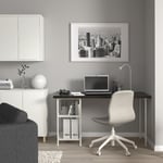 IKEA IKEA LAGKAPTEN / SPÄND skrivbord, svartbrun/vit, 140x60 cm, cm 140x60 cm