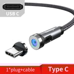 Rotera magnetisk kabel snabb laddning magnet laddare mikro usb typ c kabel