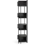 Teak Abstract Column Hylle H: 203 cm, Black Stained