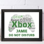 Second Ave Black Framed A4 Personalised Xbox Gamers Do Not Disturb Art Print Christmas Birthday Gift