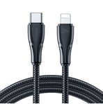 Joyroom USB C - Lightning 20W Surpass Series-kabel för snabb laddning och dataöverföring 3 m svart (S-CL020A11)