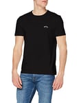 BOSS Mens Tee Curved Curved-Logo T-Shirt in Organic Cotton Black