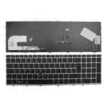 UK Layout With Pointer Silver Frame Black Keyboard For HP EliteBook 850 G5