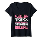 Womens Coaching Teams Supporting Dreams Baseball Player Coach V-Neck T-Shirt