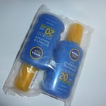 2 x 200 ml Nivea Sun Protect & Moisture Sun Spray SPF 20 Protection 400 ml Total
