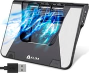KLIM Airflow + Refroidisseur PC Portable Nouveau Version 2024 + Turbine Innovante à Flux Croisé Haute Performance + Matériaux Haute Qualité + Garantie 5 Ans + 10-17"