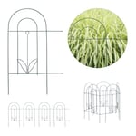 Relaxdays Bordure Potager, clôture Jardin 5 éléments, en métal, à Planter dans Le Sol, H x L : 62 x 244 cm, Vert