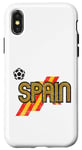 Coque pour iPhone X/XS Ballon de football Euro rétro Espagne
