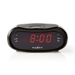 Nedis Digital Alarm Clock Radio | LED Vise Tidsframskriving AM / FM slumrefunksjon Sleep timer Antall alarmer: 2 Sort