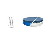 Intex échelle double sécurité pour piscine de 1m22 avec marches amovibles & bâche protection pour piscine ronde 3m66